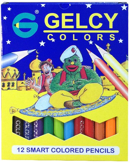 علبة ألوان  خشب  جيلسي ، مجموعة 12  لون قصير، ألوان متعددة