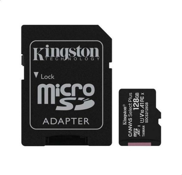 بطاقة ذاكرة كينجستون كانفاس سيليكت بلس، مايكرو إس دي، 128 جيجابايت، SDCS2-128GB