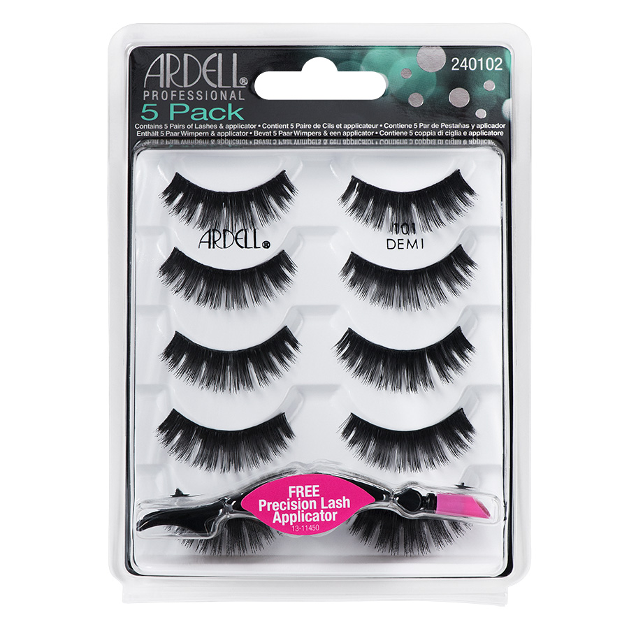 رموش اردل مع اداة تركيب الرموش، 5 قطعة، اسود