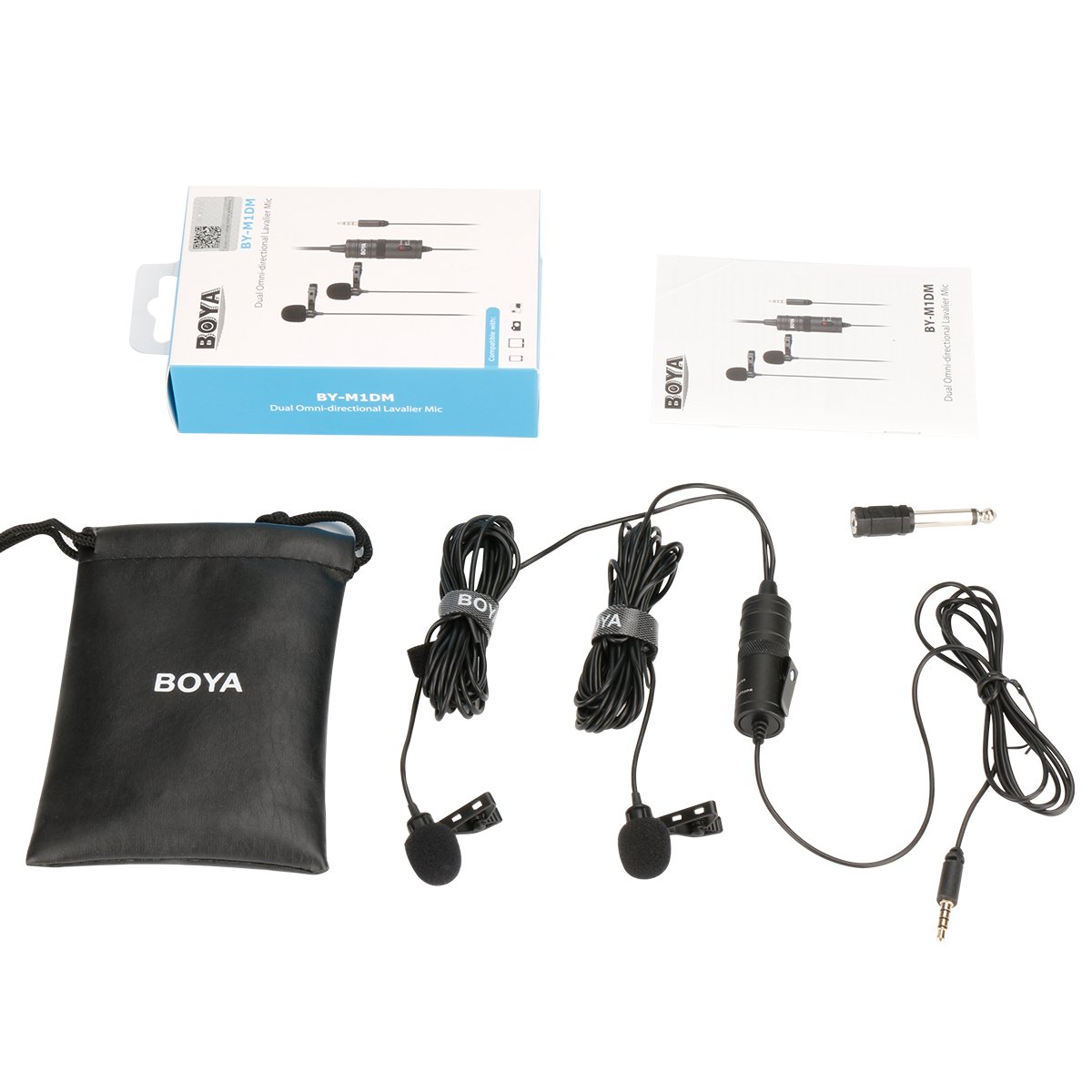BOYA Wired clasp Condenser Microphone, Dual, Black, BY-M1DM