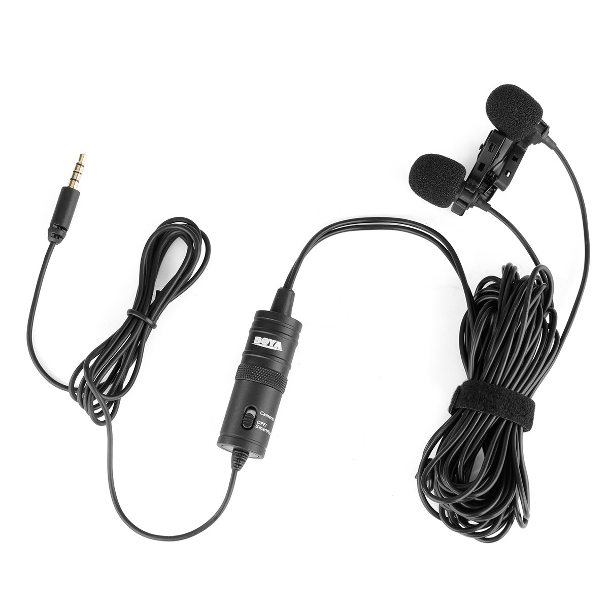 BOYA Wired clasp Condenser Microphone, Dual, Black, BY-M1DM