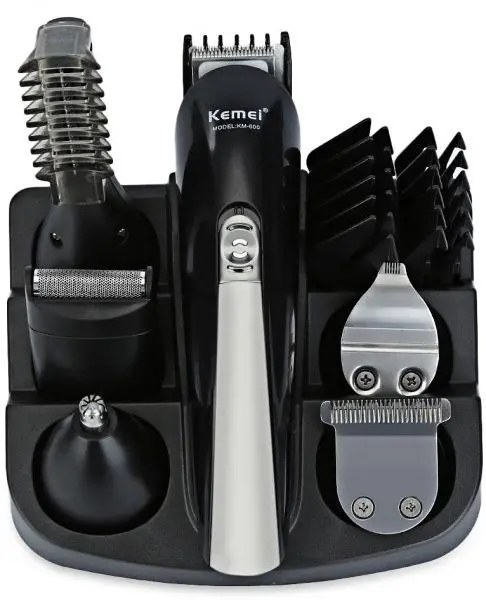 ماكينة تشذيب اللحية والشعر من كيمي 11 في 1، أسود KM-600