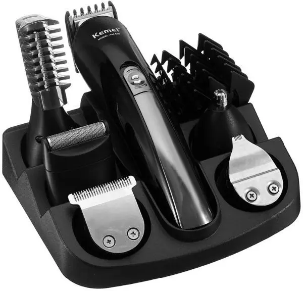 ماكينة تشذيب اللحية والشعر من كيمي 11 في 1، أسود KM-600