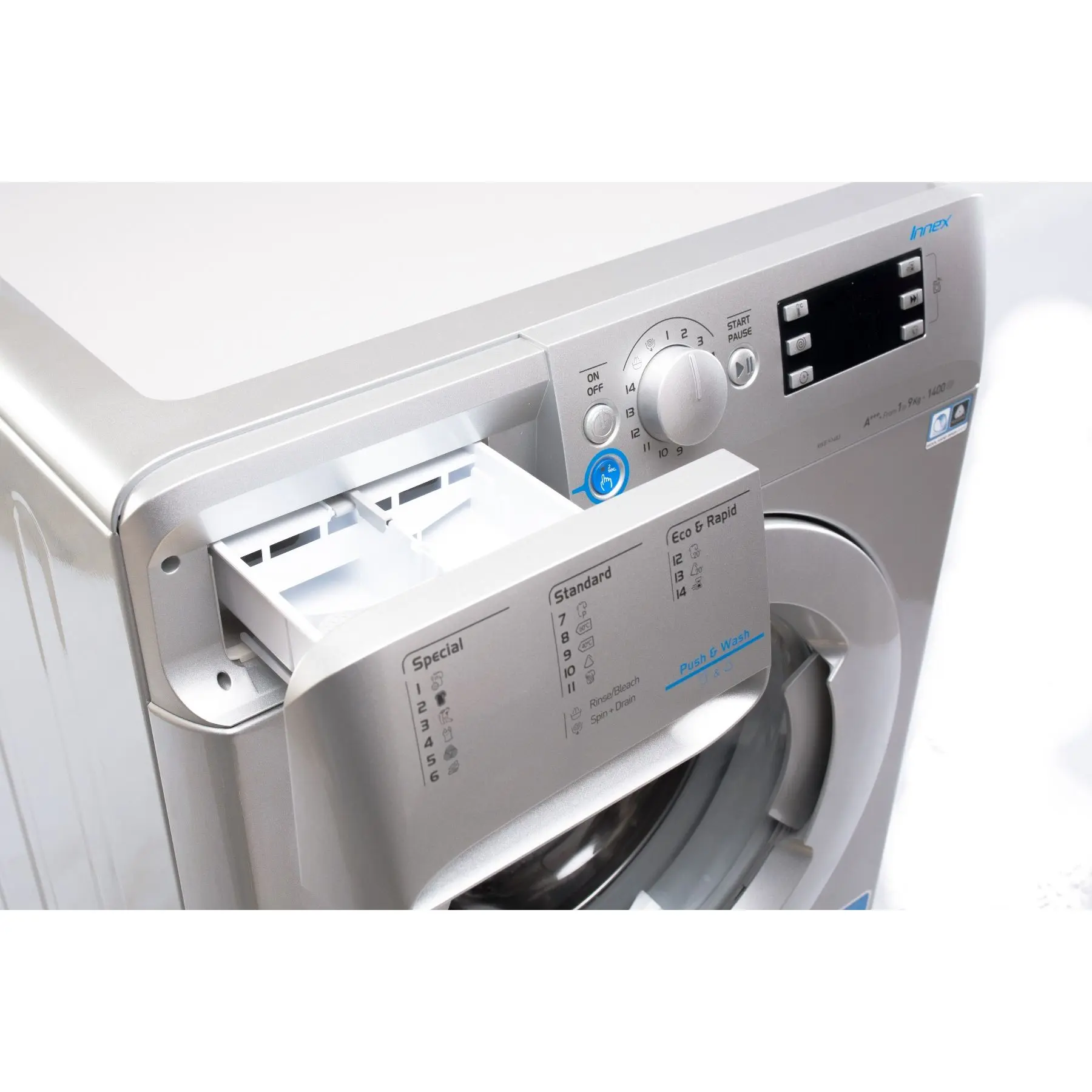 غسالة ملابس فول اوتوماتيك اندسيت، تحميل أمامي، 8 كجم، فضي، XWE 81283X S EU