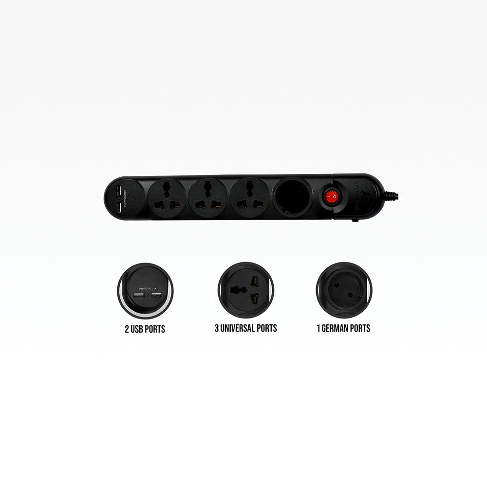 مشترك كهرباء 4 مخرج، 2 متر، SMPG.4P2U