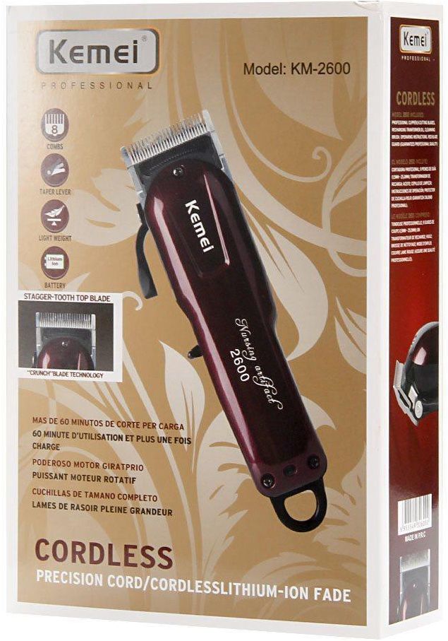 ماكينة حلاقة كهربائية للرجال كيمي، استخدام جاف، بني، KM-2600