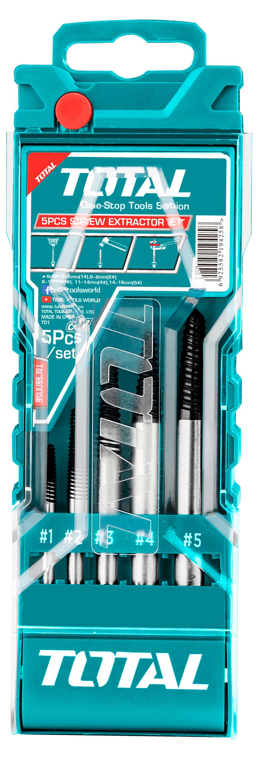 TOTAL SCREW EXTRACTOR SET TACSE0056