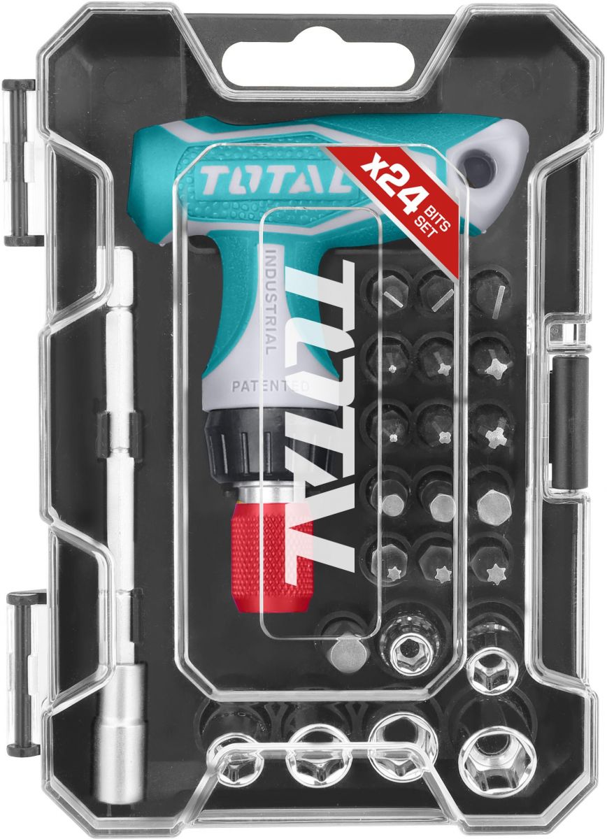 توتال تولز طقم مفك 24 لقمة TACSD30186