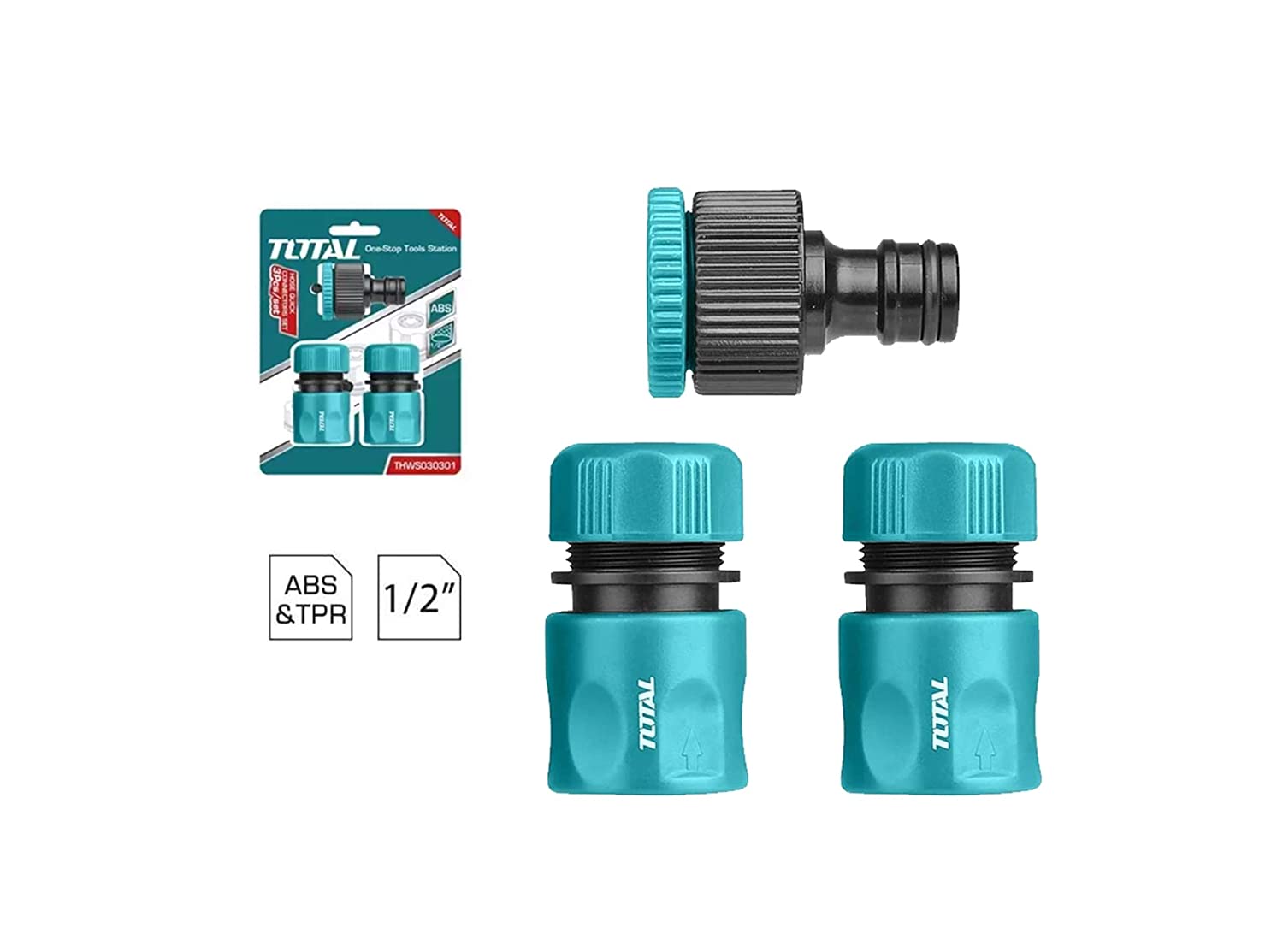 Total 3 PCS Hose Quick Connectors Set ABS Material THWS030301