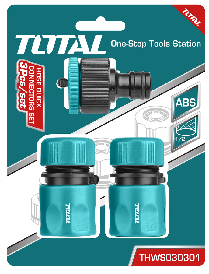 Total 3 PCS Hose Quick Connectors Set ABS Material THWS030301