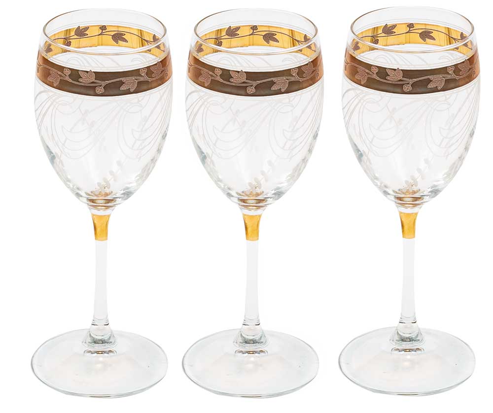 طقم كاسات ايطالي ليزر كنار ذهب الاسراء