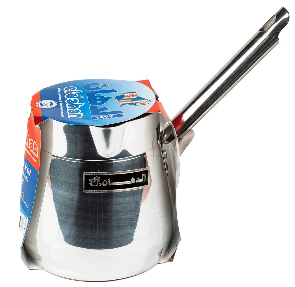 كنكة شاي ألمنيوم من الدهان بيد ستانلس مقاس 9 - فضي