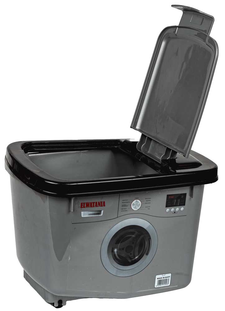 علبة تخزين مسحوق الغسيل بلاستيك الوطنية لينا، رمادي