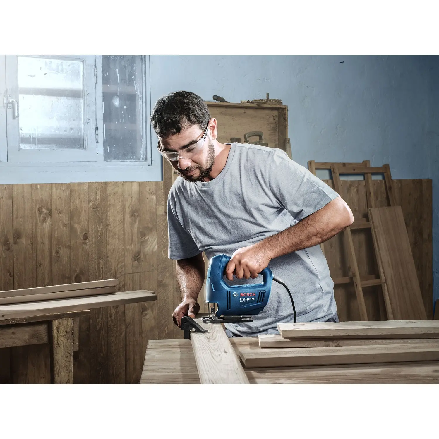 منشار اركت بوش، 450 وات، 18 مم،تصميم مدمج مع أقل مستوى من الاهتزاز، GST 650 PROFESSIONAL