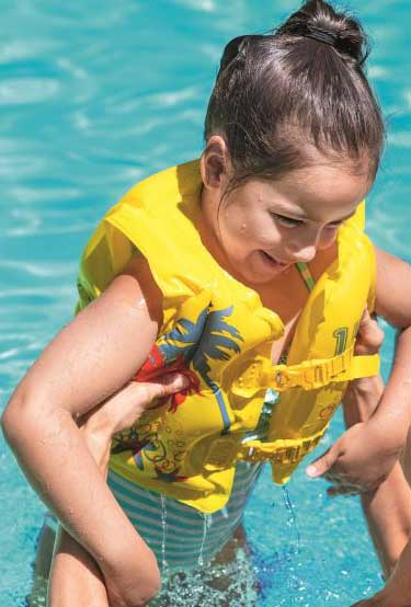 فيست للسباحة بست واي، قابل للنفخ، بطبعة تروبيكال، أصفر 32069