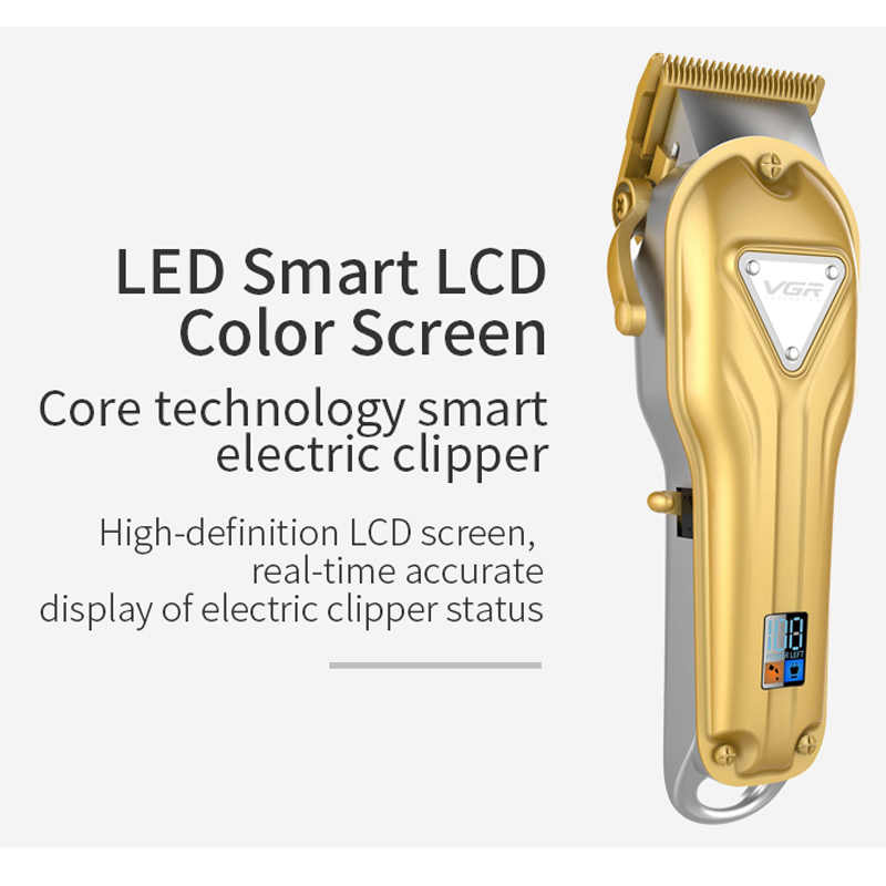 ماكينة حلاقة كهربائية للرجال في جي ار، استخدام جاف، قابلة لإعادة الشحن، ذهبي، V-134