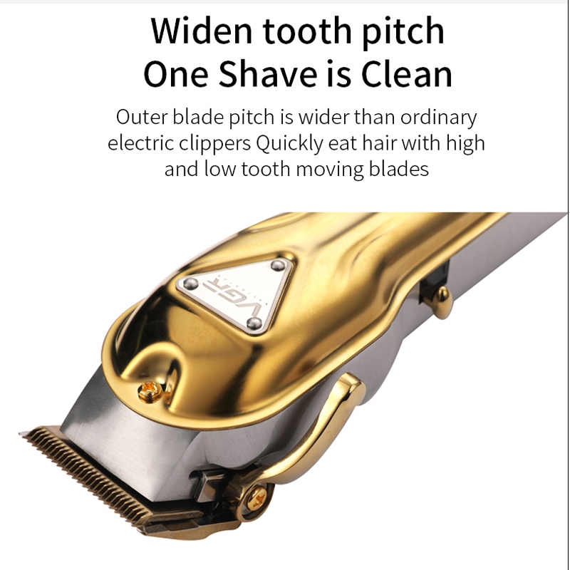 ماكينة حلاقة كهربائية للرجال في جي ار، استخدام جاف، قابلة لإعادة الشحن، ذهبي، V-134