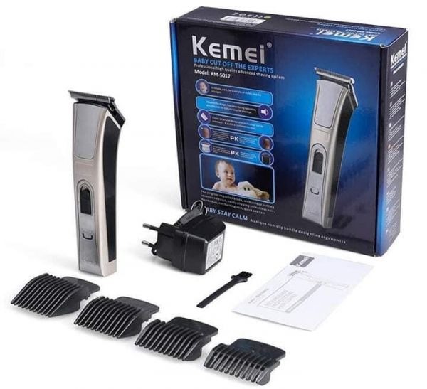 ماكينة حلاقة الشعر الكهربائية للرجال كيمي، للاستخدام الجاف والرطب، رمادي، KM.5017