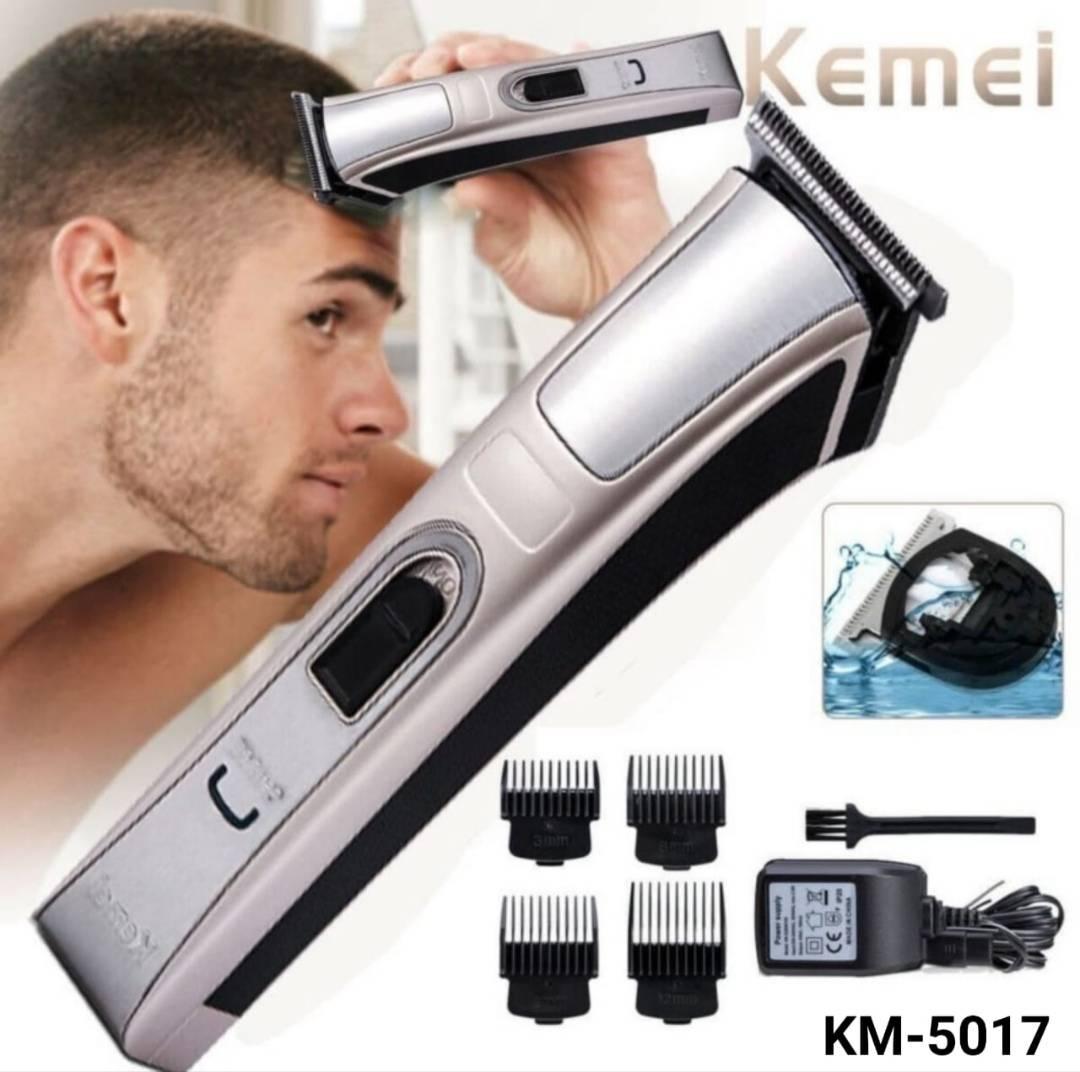 ماكينة حلاقة الشعر الكهربائية للرجال كيمي، للاستخدام الجاف والرطب، رمادي، KM.5017