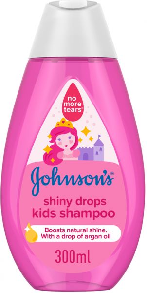 شامبو جونسون للاطفال الاصلي القطرات اللامعة بزيت الارجان، شامبو بدون كحول لطيف على العيون، 300 مل .