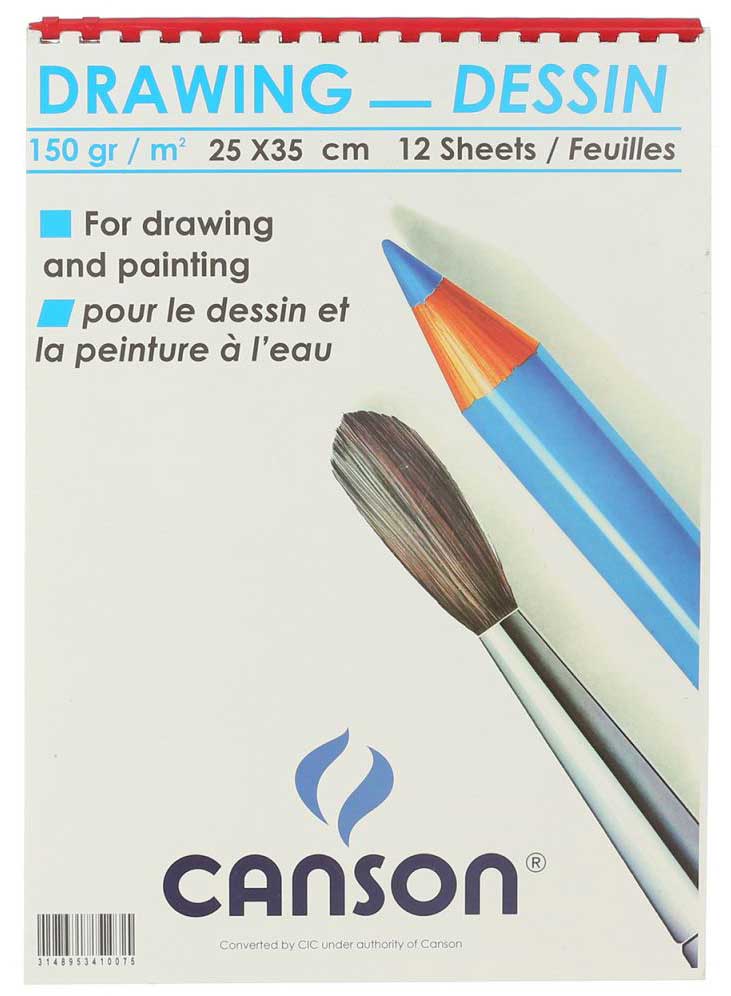 اسكتش رسم  كانسون تكعيب، مقاس  35*25 سم ، 12 ورقة، ورق  أبيض، ألوان متداخلة