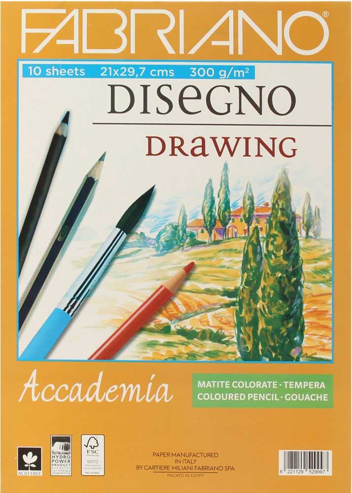 اسكتش فيبريانو 10 ورقة 300 جرام ابيض غلاف مطبوع A4