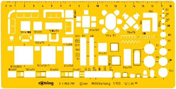 مسطرة فرش هندسية روترنج، 18 سم ، برتقالي شفاف 8537810