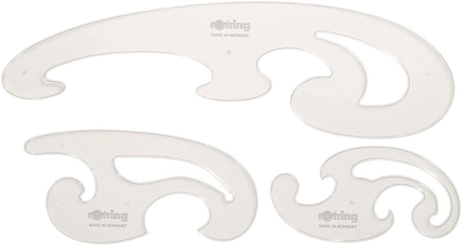 مسطرة منحنيات هندسية روترنج، حجم صغير، شفافة