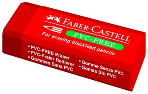 أستيكة فابر كاستل، مستطيلة، قطعة واحدة، خالية من PVC، أحمر،