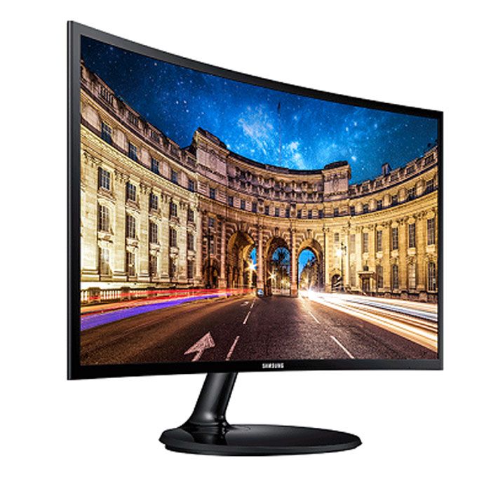 شاشة كمبيوتر منحنية سامسونج، LED، مقاس 24 بوصة، VA، فل اتش دي، 60 هرتز، أسود، C24F390FHM
