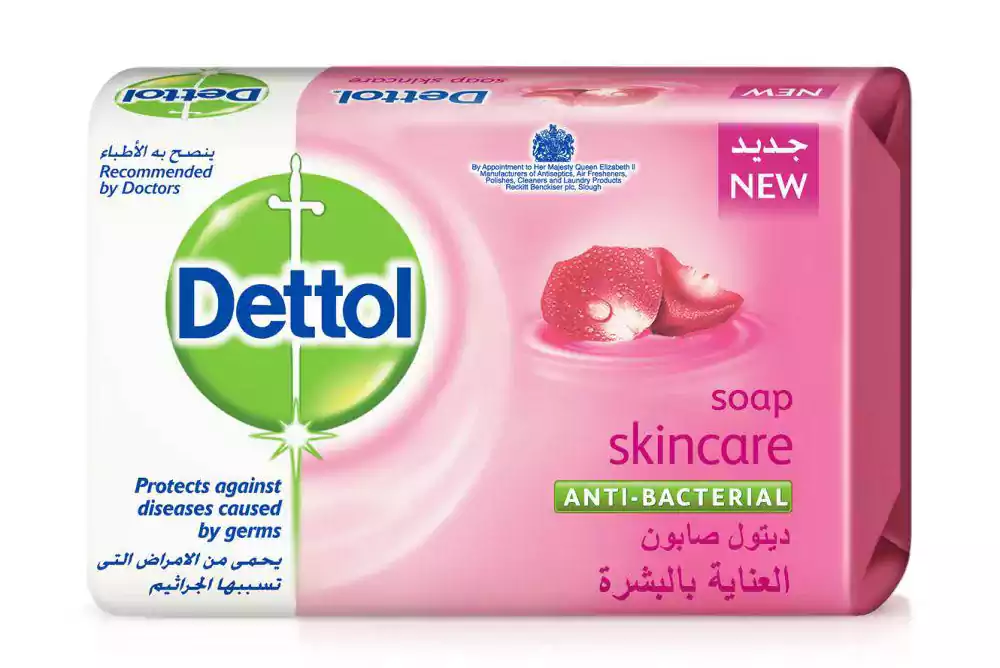صابون ديتول للبشرة مضاد للبكتيريا للحماية من الامراض التي تسببها الجراثيم، 165 جم.