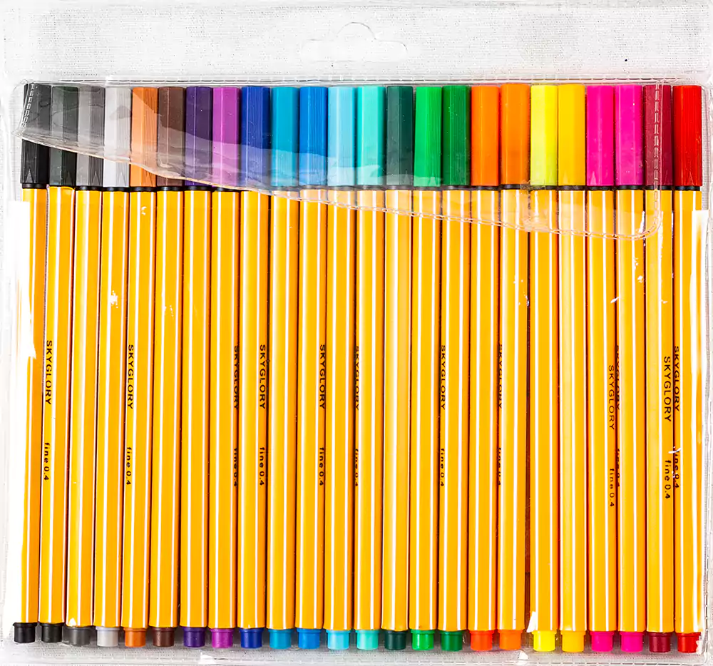 طقم قلم سن ريشه 24 لون SG.854, الوان متعددة