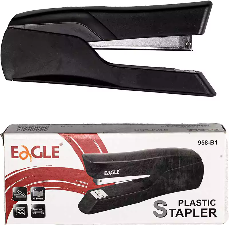 دباسة ورق مكتبية من إيجل، سريعة الاستخدام، أسود 958B