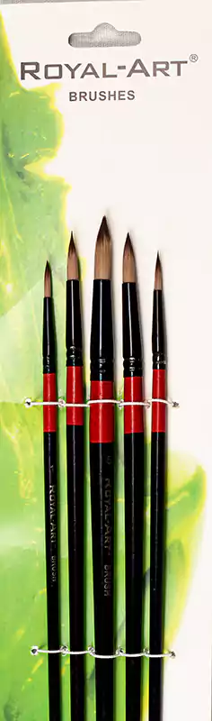 مجموعة فرش تلوين دائرية، 5 فرش، أحمر * أسود  385