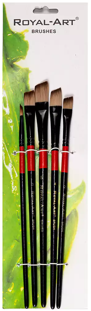 مجموعة فرش تلوين رويال ارت مشطوفة، 5 فرش، أحمر * أسود  388