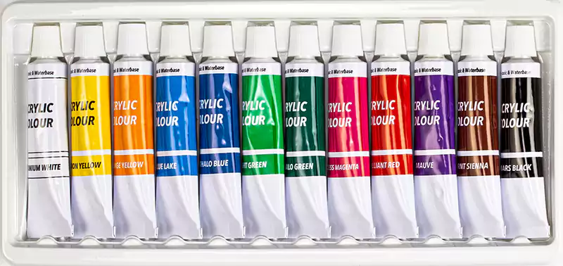 علبة الوان اكريليك 12 لون انابيب ريد ابل ، 12ML