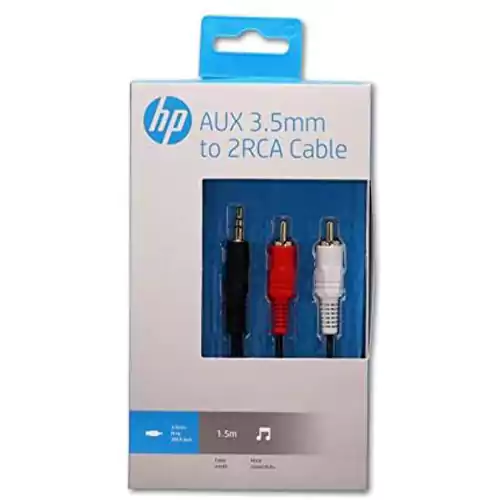كابل HP AUX 3.5 مم إلى 2RCA-HP029GBBLK1.5TW