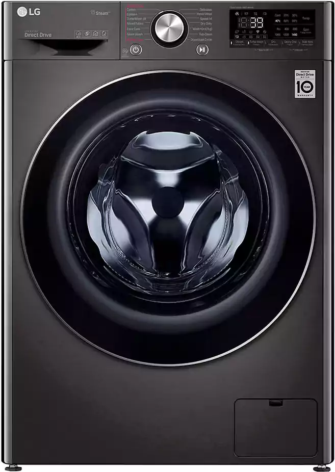 غسالة ملابس فول أتوماتيك ال جي فيفاتشى، تحميل امامي، 9 كجم + 5 كجم مجفف ، أنفرتر، أسود، F4R5VGG2E