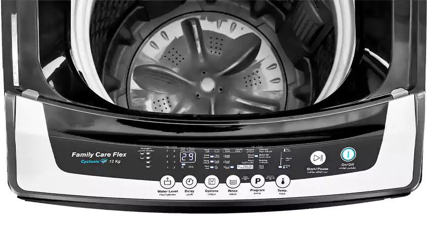 غسالة ملابس فوق اتوماتيك زانوسي فاميلي كير، تحميل علوي، 12 كجم، فضي، ZWT12710S