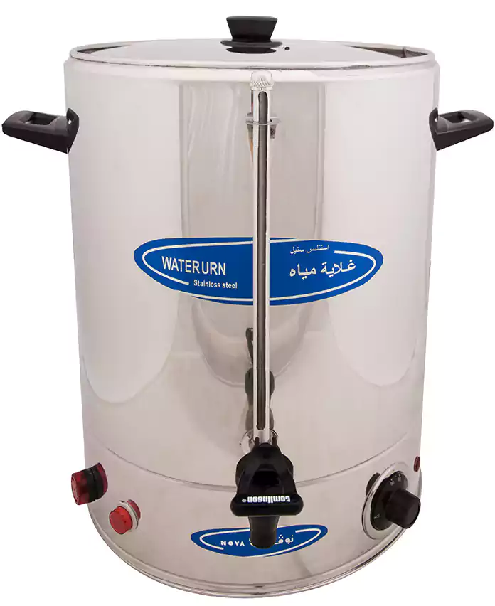 غلاية نوفا للكافيهات، 30 لتر، 3000 وات، جدار مزدوج، استانلس، فضي