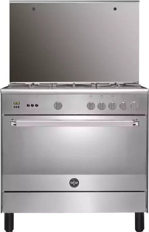 بوتاجاز لاجيرمانيا سوبريم  كلاسيكا، 90×60 سم، 5 شعلة، أمان كامل، مروحة، سلفر، استانلس ستيل، 9C10GLA1X4AWW