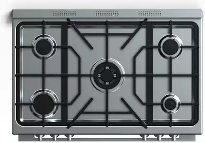 بوتاجاز فريش مودينا، 90 × 60 سم، 5 شعلة، أمان كامل، حوامل زهر، فضي * أسود، 11744