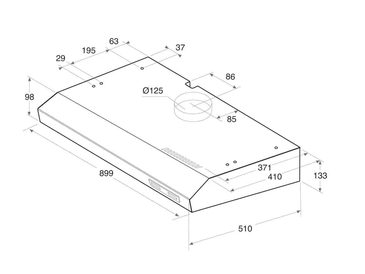 شفاط بلت إن تربو إير حرف تي، 90 سم، 3 سرعات، ستانلس، Sofia 90