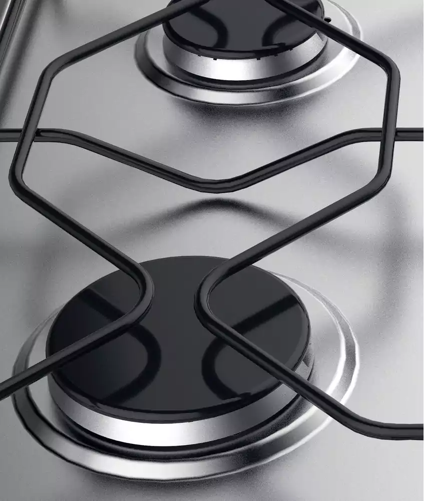 بوتاجاز مسطح بلت ان انديست، 60 سم، 4 شعلة غاز، فضي، PAA 642 IX-I EX