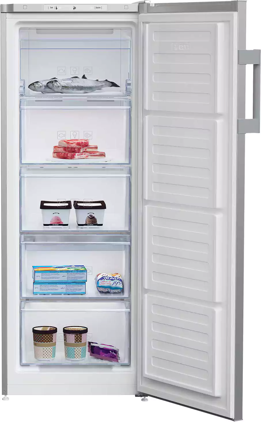 ديب فريزر رأسي بيكو، نوفروست، 5 درج، فضي، RFNE200E20S