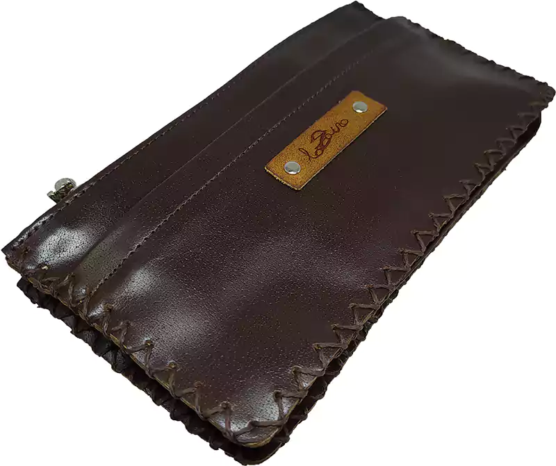 محفظة رجالي جلد طبيعي بسوستة، تصميم كلاسيك، متعدد الألوان