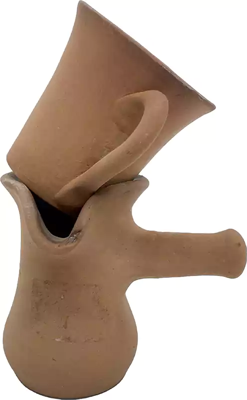 طقم كنكه +فنجان فخار