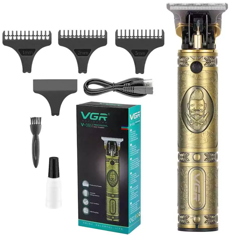 ماكينة حلاقة كهربائية للرجال في جي ار، استخدام جاف، ذهبي، V-085