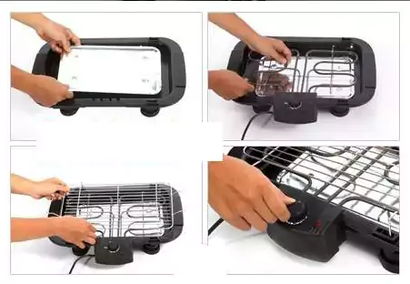 شواية كهربائية ماكس جريل، ترموستات، 2000 وات، أسود، MAR-200T