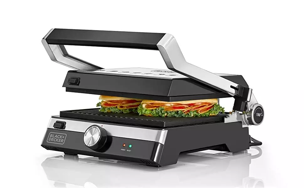 شواية كهربائية بلاك أند ديكر، 2000 وات، أسود، استانلس، CG2000